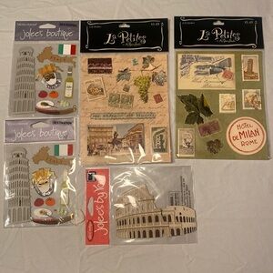 Hobby Lobby Italy Crafts Scrapbooking Sticker Sheets Set of 5 NWT